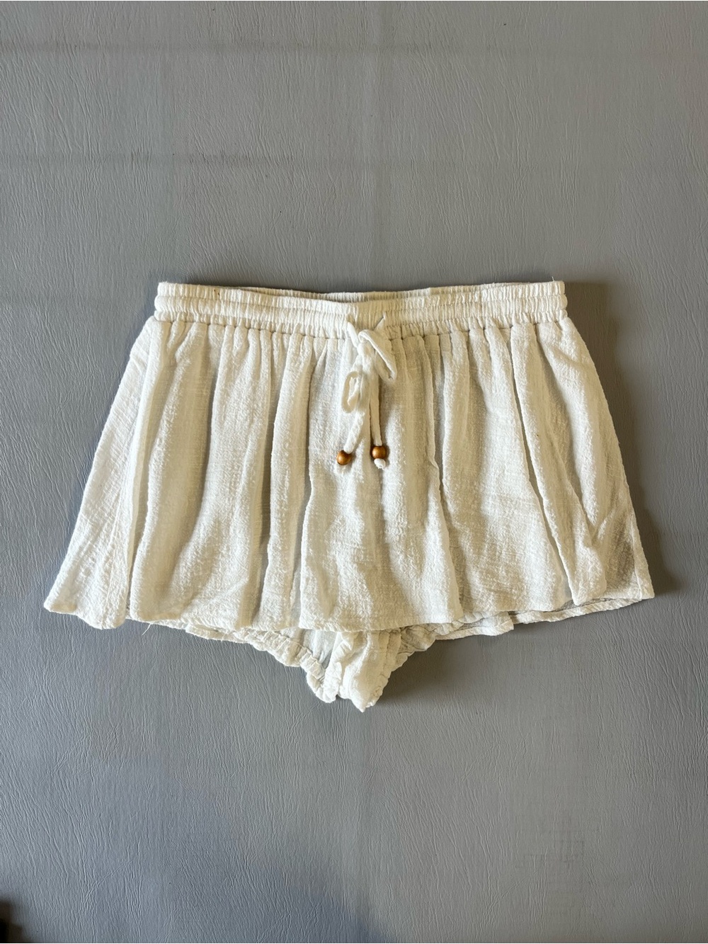 mahina Cream Drawstring Skort Shorts